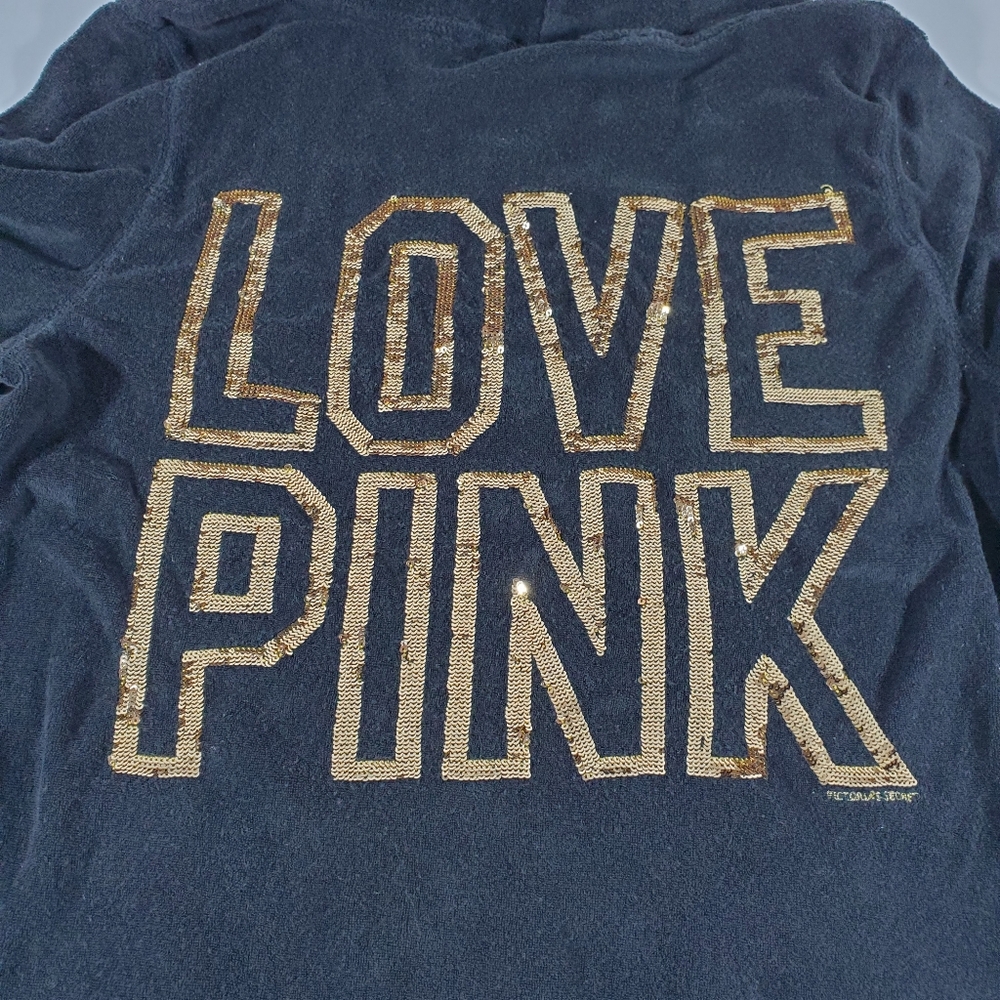 Victoria's Secret Love Pink Women's M Black Hoodie